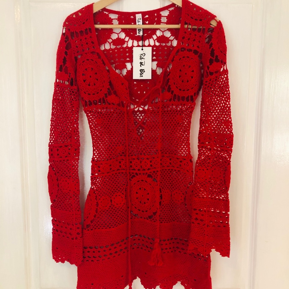 Rat and Boa red crochet dress, new with tags!